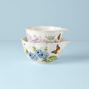 Floral Porcelain Nesting Bowl Set,2-Piece