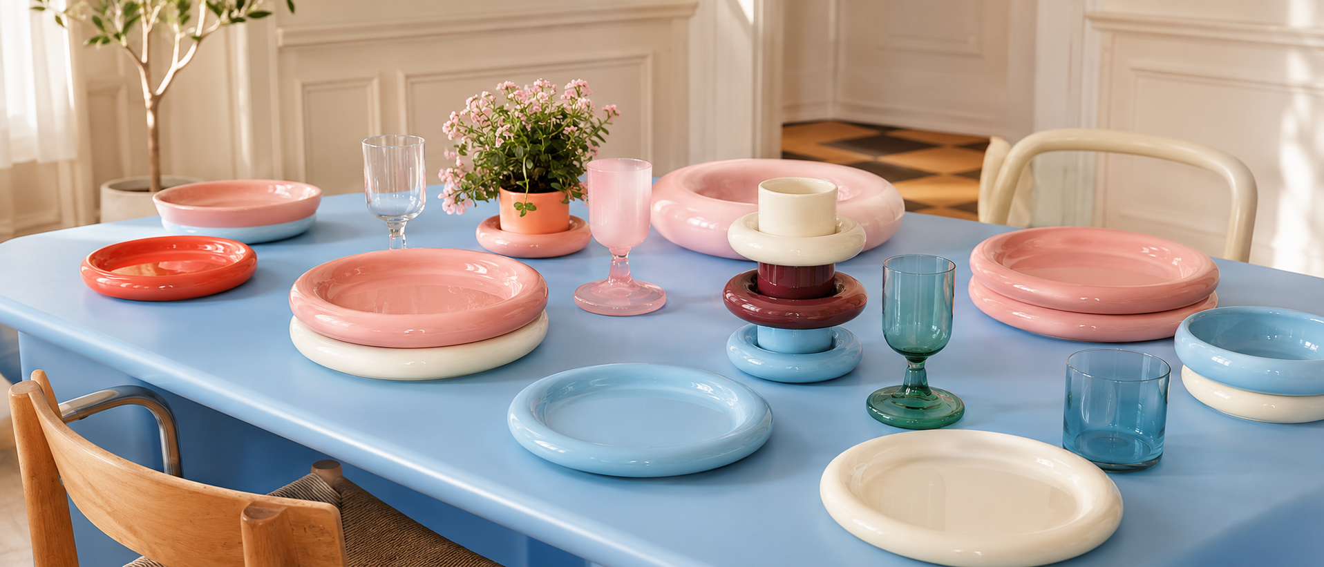 Colorful tableware collection